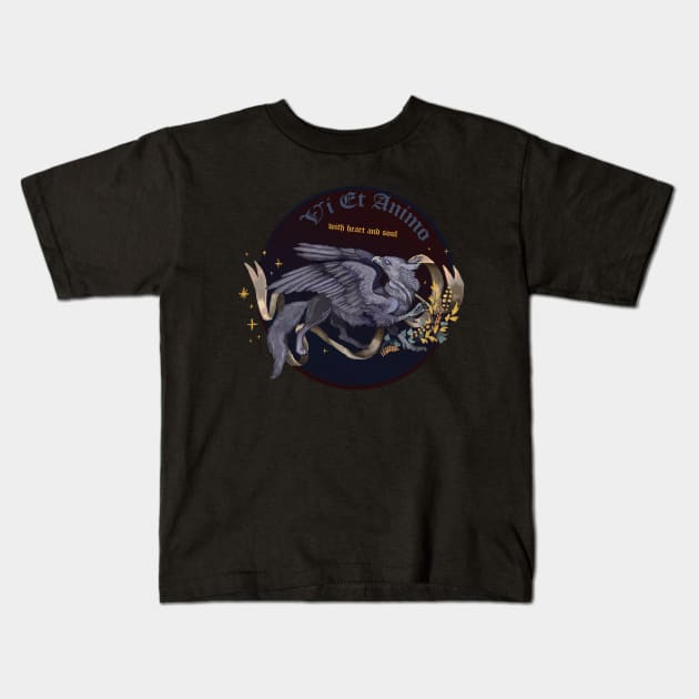 Regal Silver Gryphon "With Heart and Soul" Kids T-Shirt by Shadowind